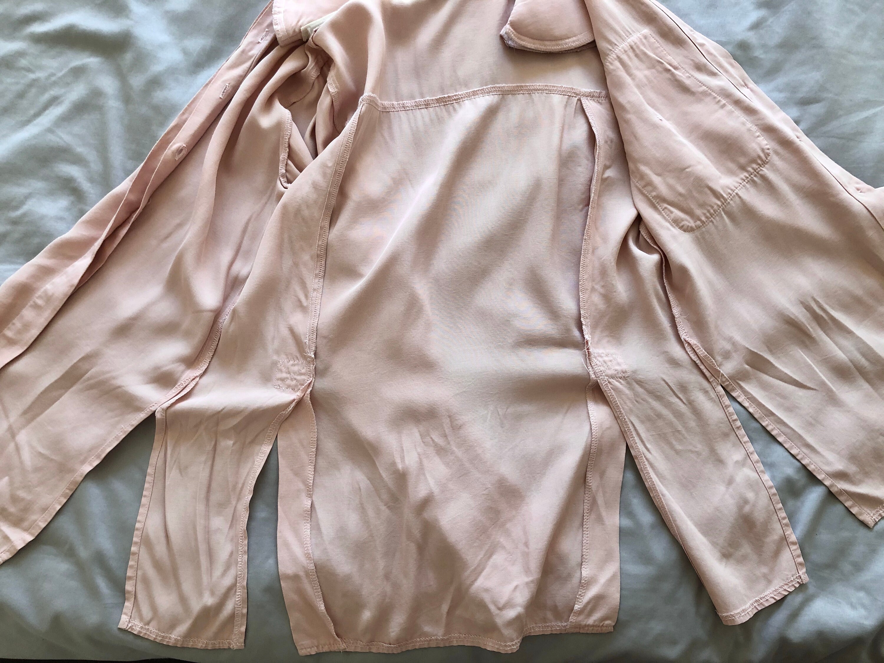 Vintage 80s 90s Soft Pink Button up Shirt Detachable Shoulder - Etsy