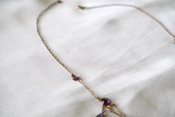 Antique Edwardian Festoon Necklace Amethyst Glass… - image 6