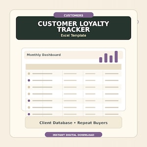 Modèle Excel de suivi de la fidélité clients et VIP | Base de données clients, clients réguliers et historique des ventes