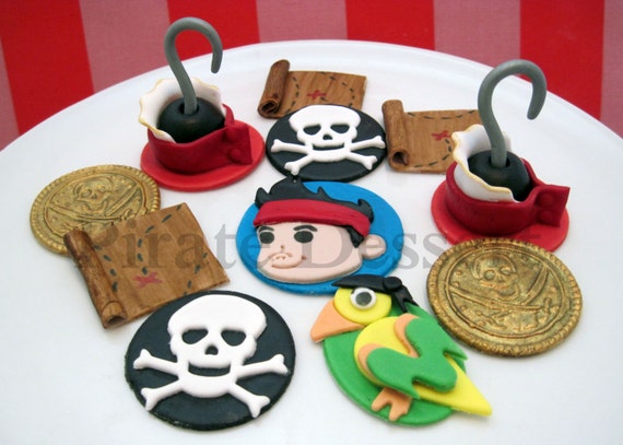 Edible Cupcake Toppers Jake And The Neverland Pirates Fondant Etsy