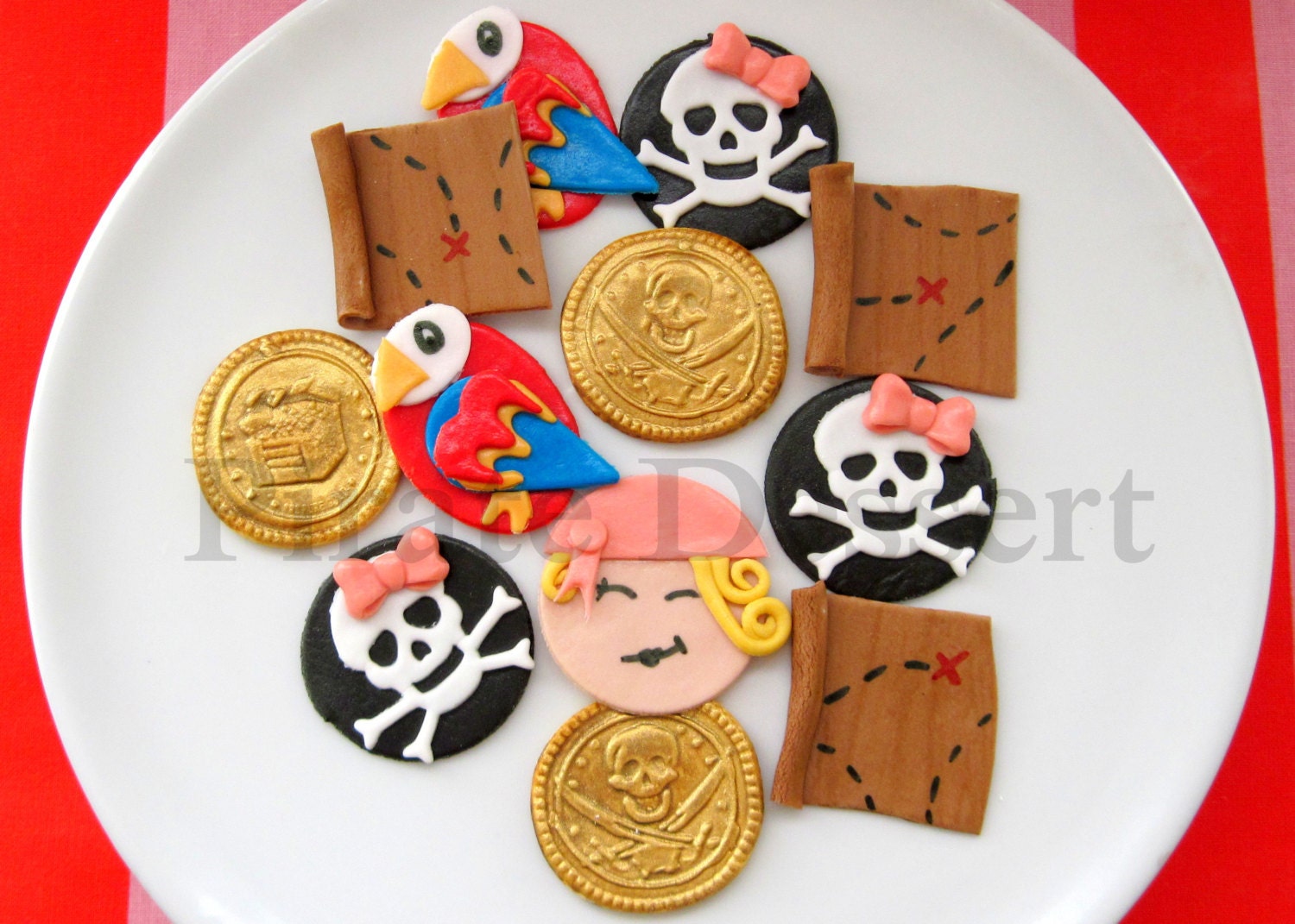 Edible Pirate Cupcake Toppers Pirate Girl Birthday Party Set Etsy