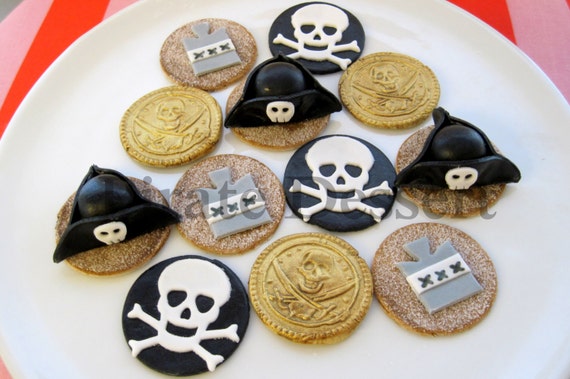 Edible Pirate Cupcake Toppers Pirate Captain Party Set
