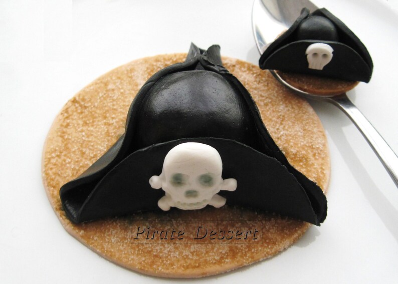 1 piece CAPTAIN JACK Fondant Cake Topper Edible Cake Topper Pirate Captain/'s Hat Pirate Cake -