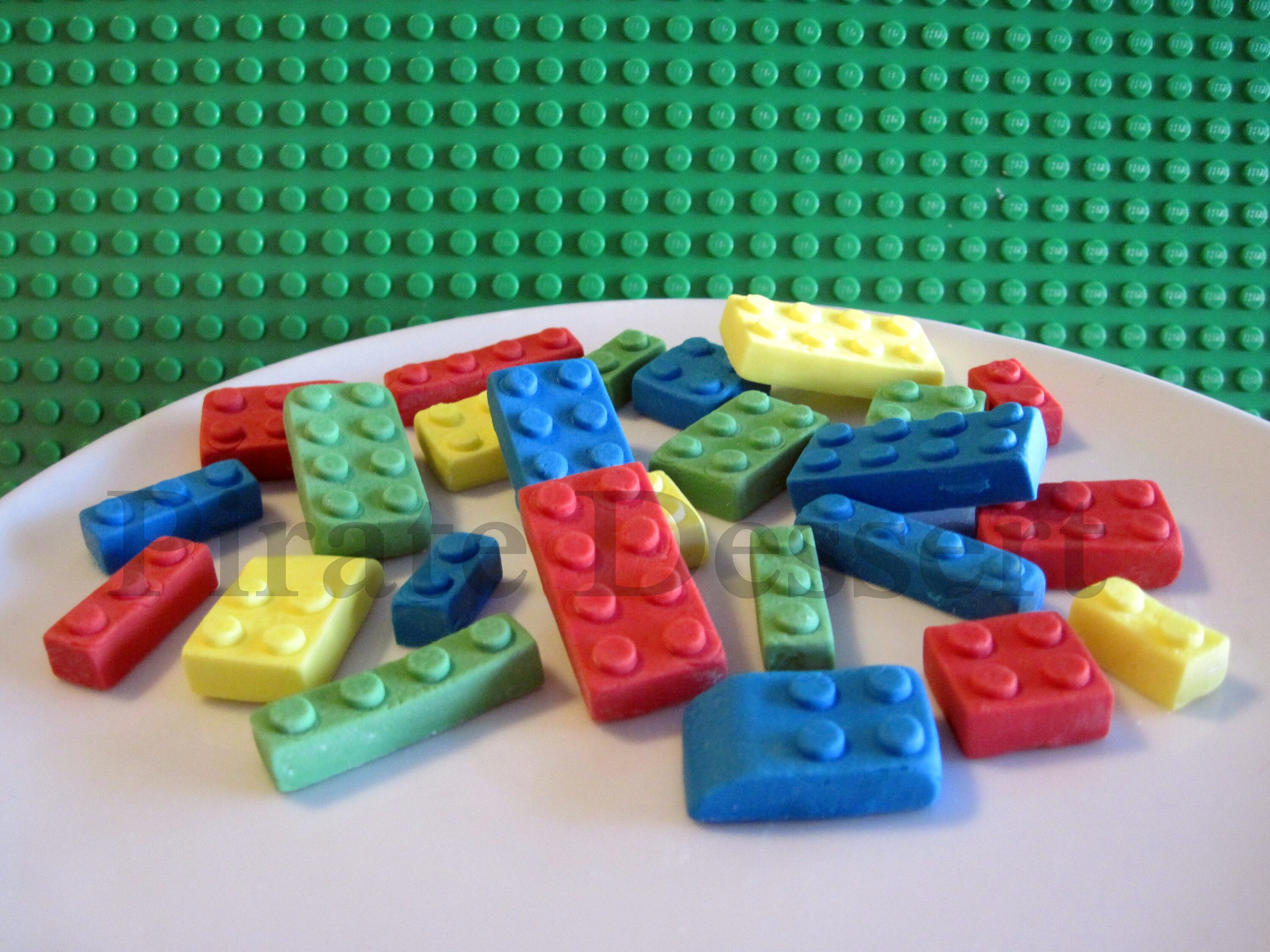 Edible Candy Brick Cupcake Toppers Classic Toy Blocks Etsy
