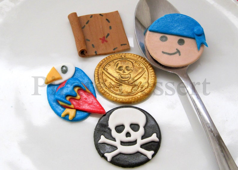 Edible Pirate Cupcake Toppers Pirate Boy Birthday Party Set Etsy
