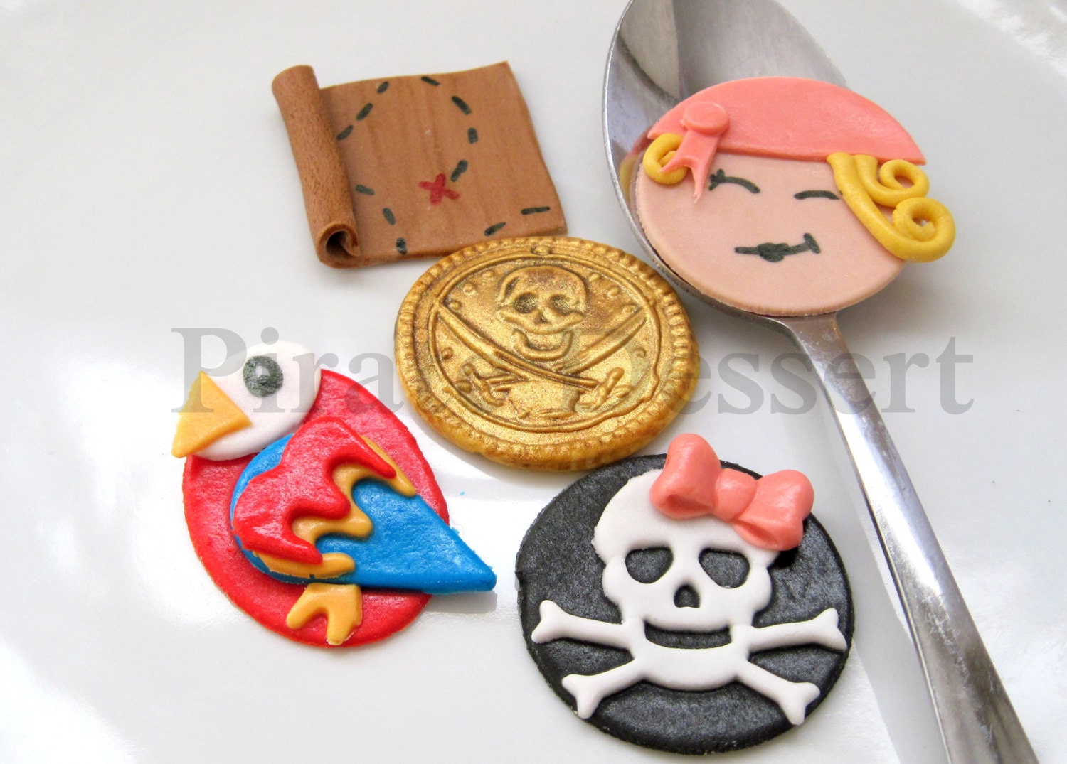 Edible Pirate Cupcake Toppers Pirate Girl Birthday Party Set Etsy