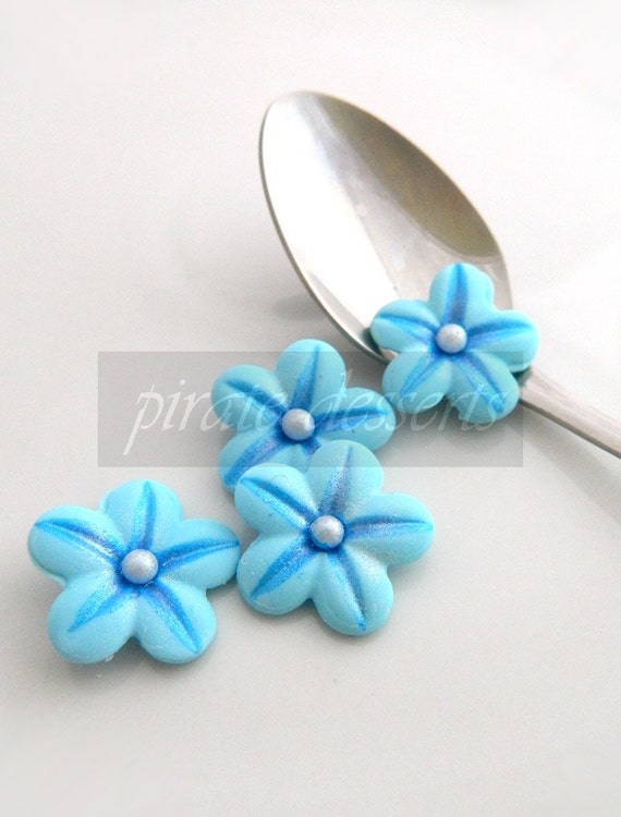 Edible Candy Flowers Berry Blue SUGAR FLOWERS Fondant Etsy