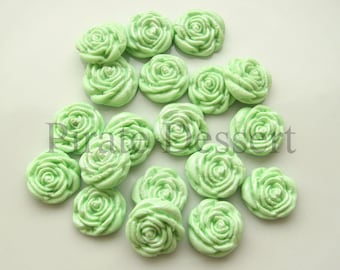 6 or 12 Large Pale Mint Green 3D Sugar Roses cake decoration 55mmNONWIRED 1,3 