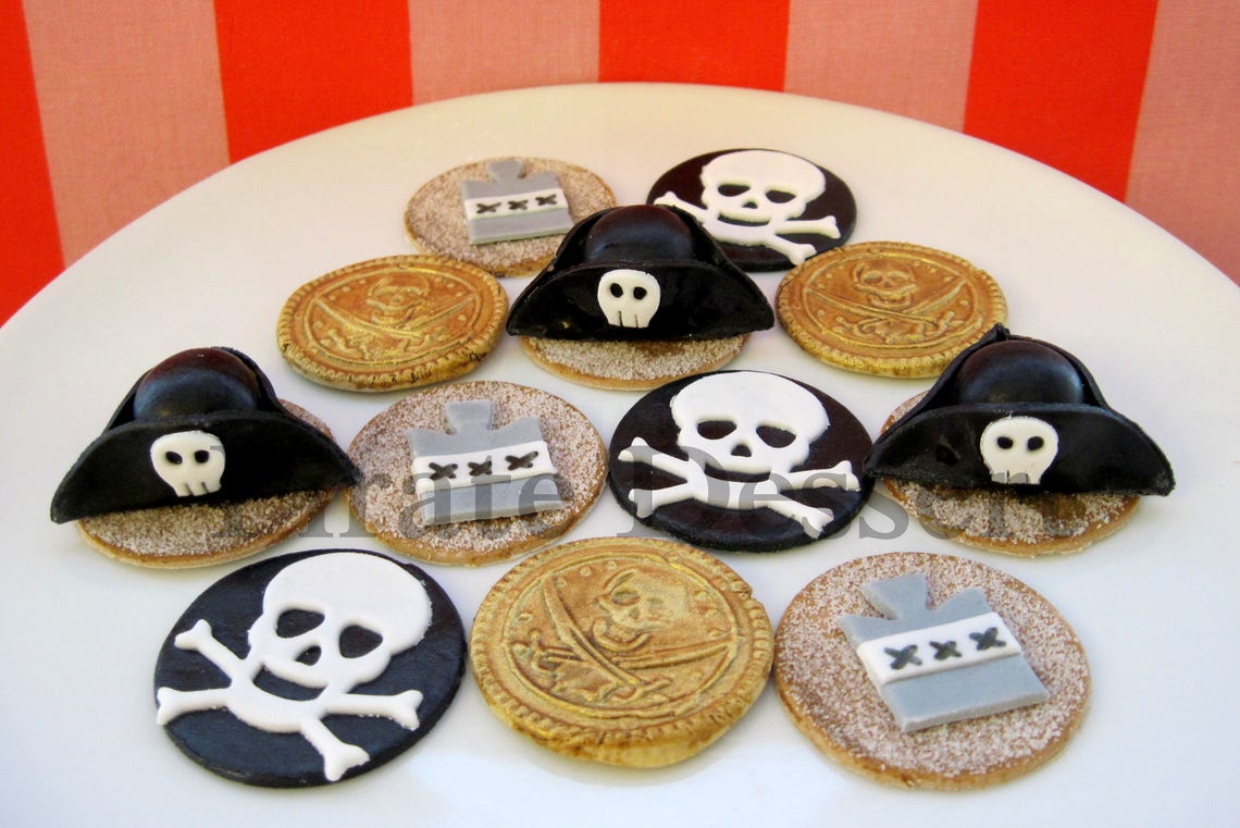 Edible Cupcake Toppers Pirate Captain's Hat Pirate Etsy