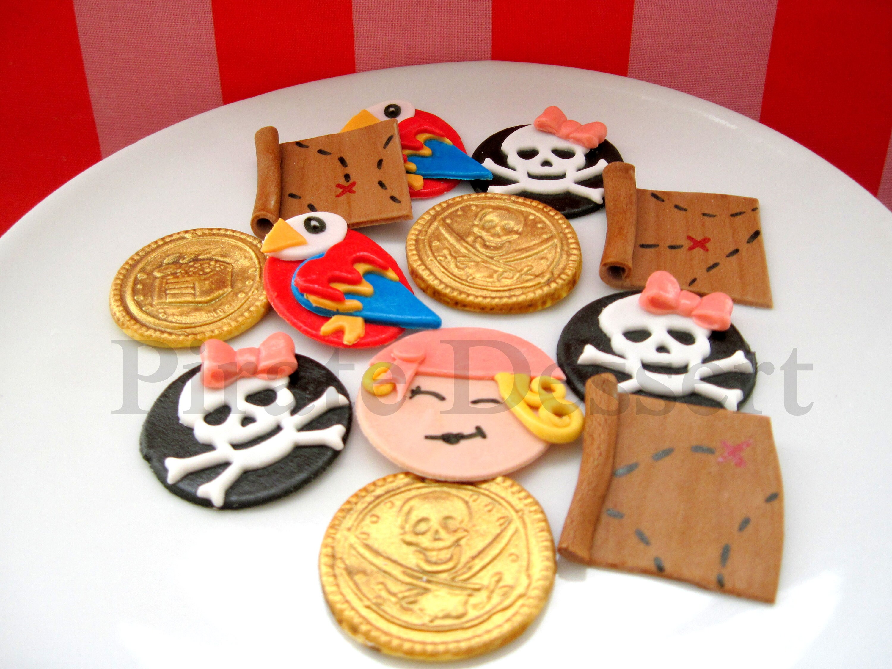 Edible Pirate cupcake toppers Pirate Girl Birthday Party Set Etsy