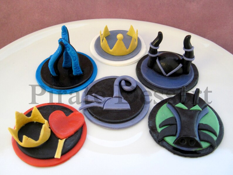 Female DISNEY VILLAINS Edible Cupcake Toppers Disney Etsy