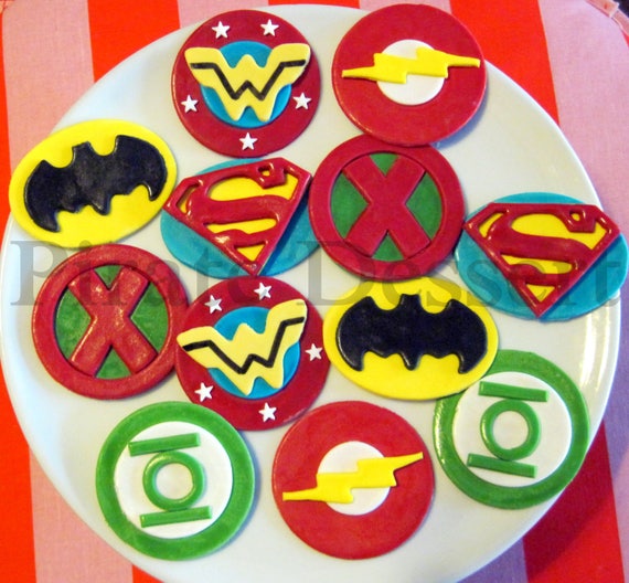 Justice League Edible Superhero Cupcake Toppers Super Hero | Etsy