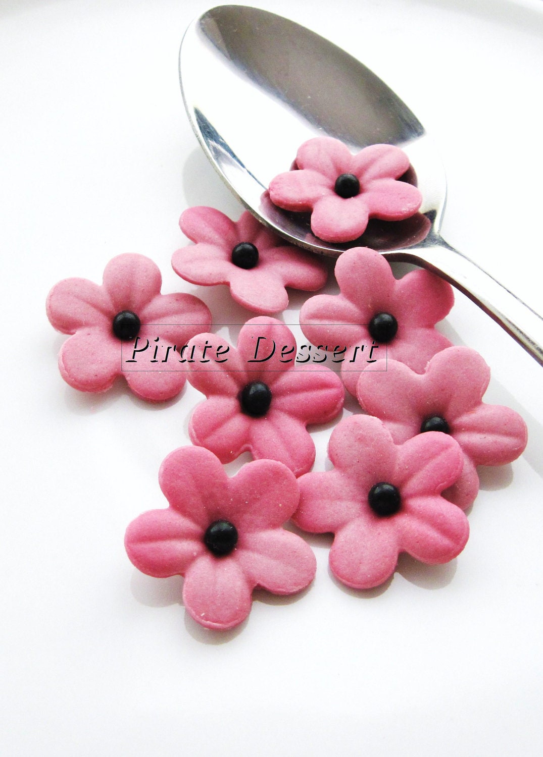 BOLD PINK Sugar Flowers 1 Inch 25mm Fondant Blossoms Etsy