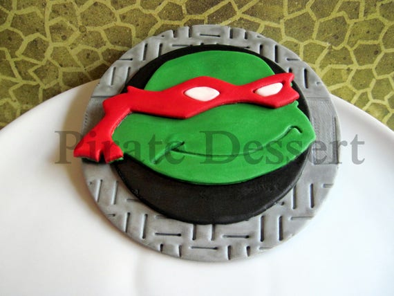 Edible Tmnt Face Cake Topper Ninja Turtle Cake Topper Etsy