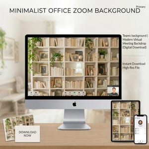 Minimalistische Zoom-achtergrond voor op kantoor, Teams-achtergrond, moderne achtergrond voor virtuele vergaderingen (digitale download)