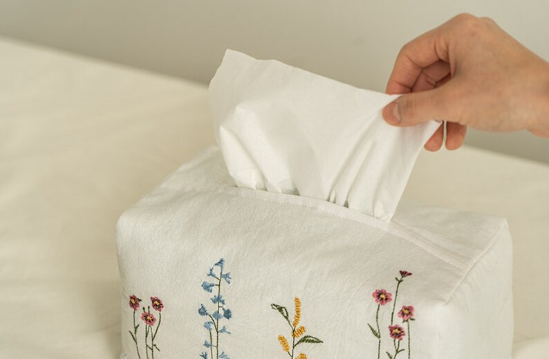 Cotton Tissue Box / Kleenex Tissue Box Cover / Tissue Refill Etsy
