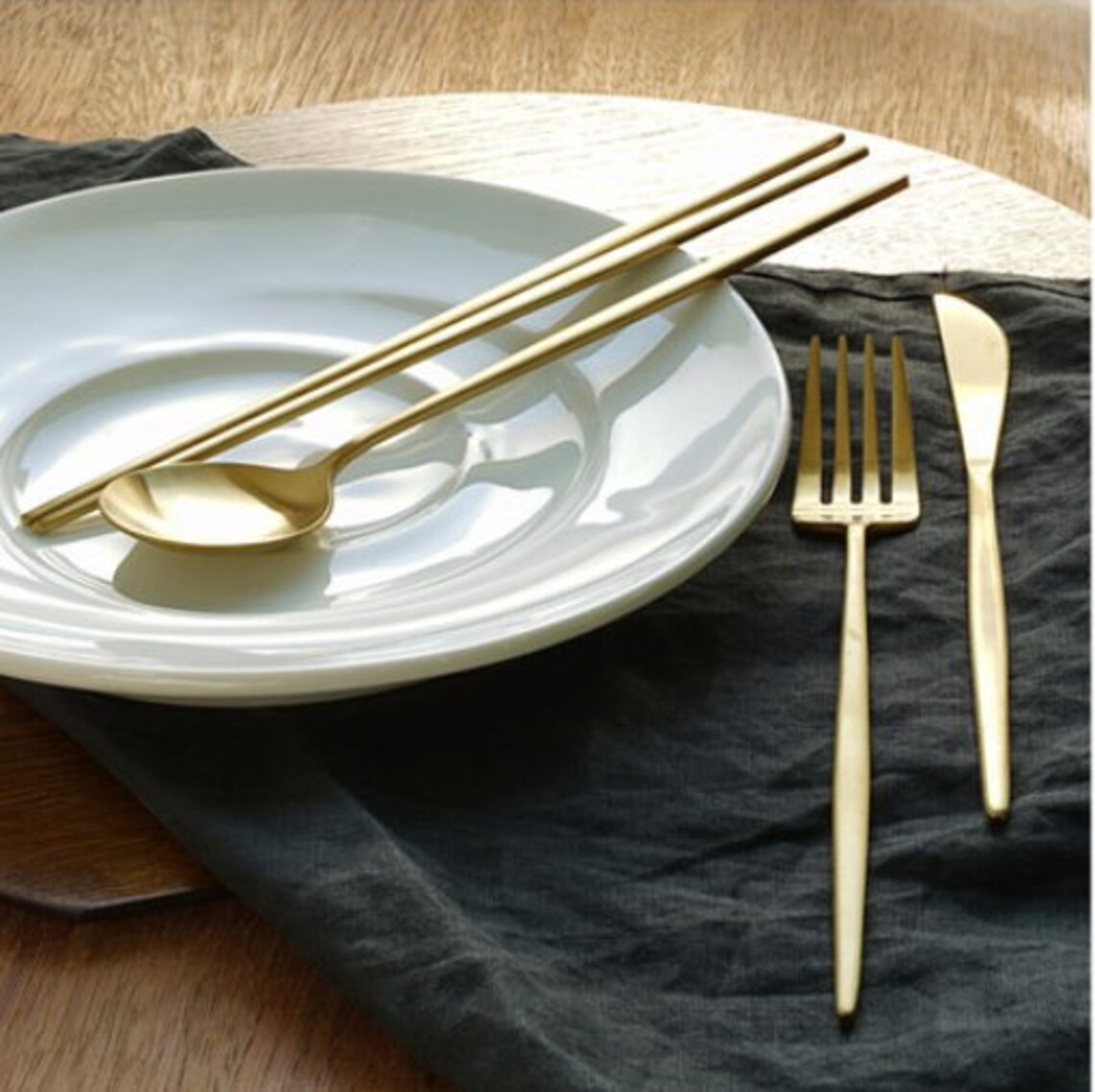 Made in Korea/ Dinner Traditional Flatware Modern /Gold color/ Etsy