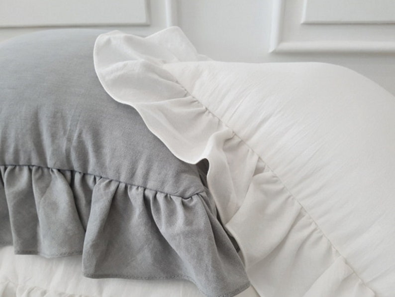 100 Cotton White Cushion Cover / Solid Cover / Frill Pillow Etsy