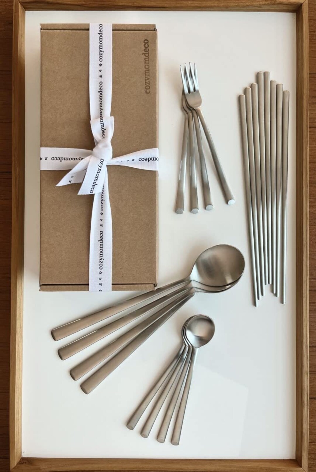 Cozymomdeco Korean Made Stainless Steel Silver Utensil Etsy