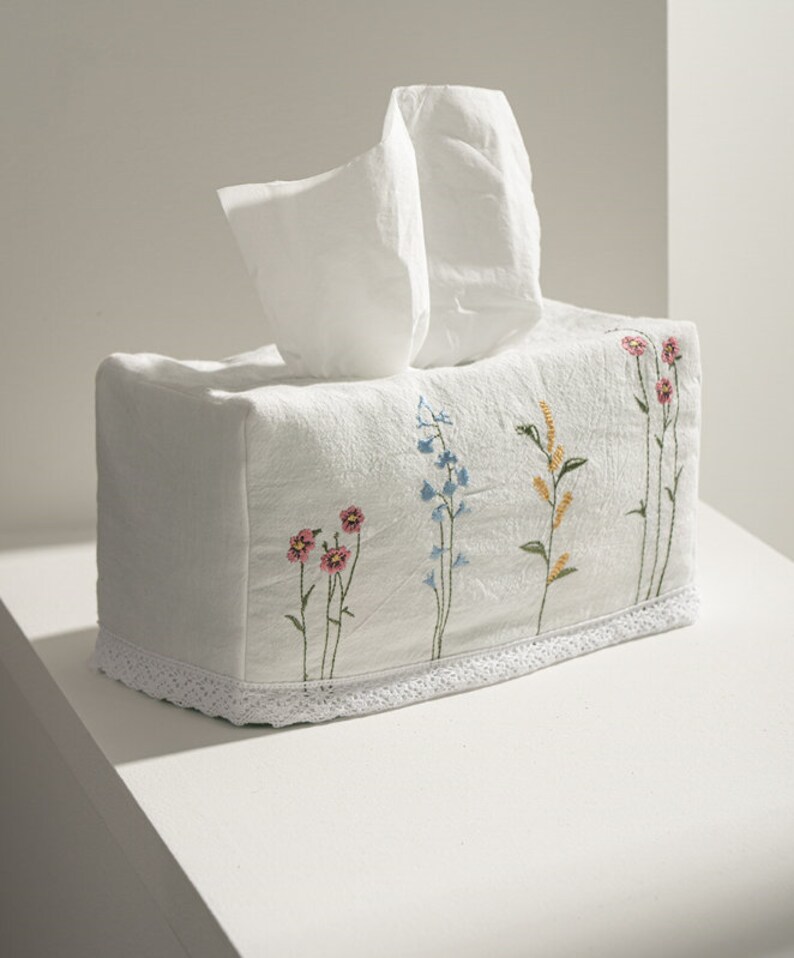 Cotton Tissue Box / Kleenex Tissue Box Cover / Tissue Refill Etsy