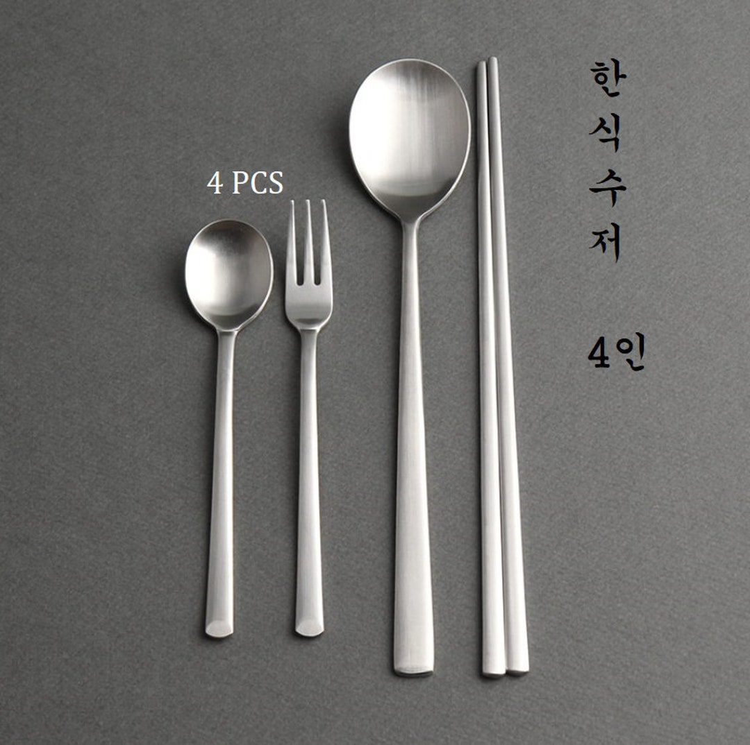 Cozymomdeco Korean Made Silver Stainless Steel Korean Spoon and