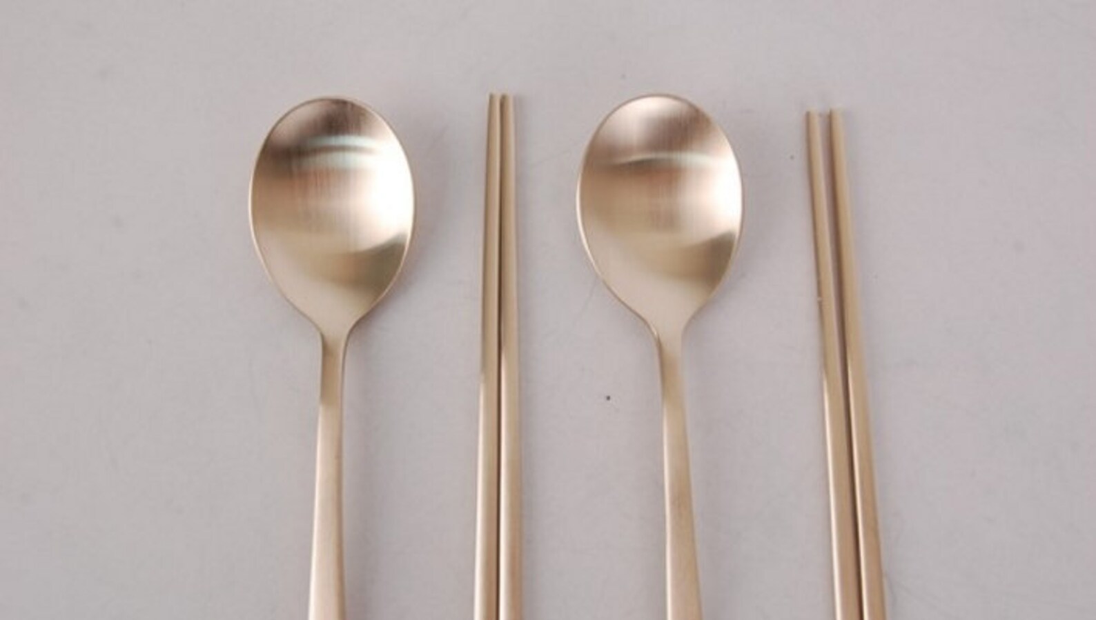 Korean Traditional Flatware Modern Rectangul Gold color Brass Etsy