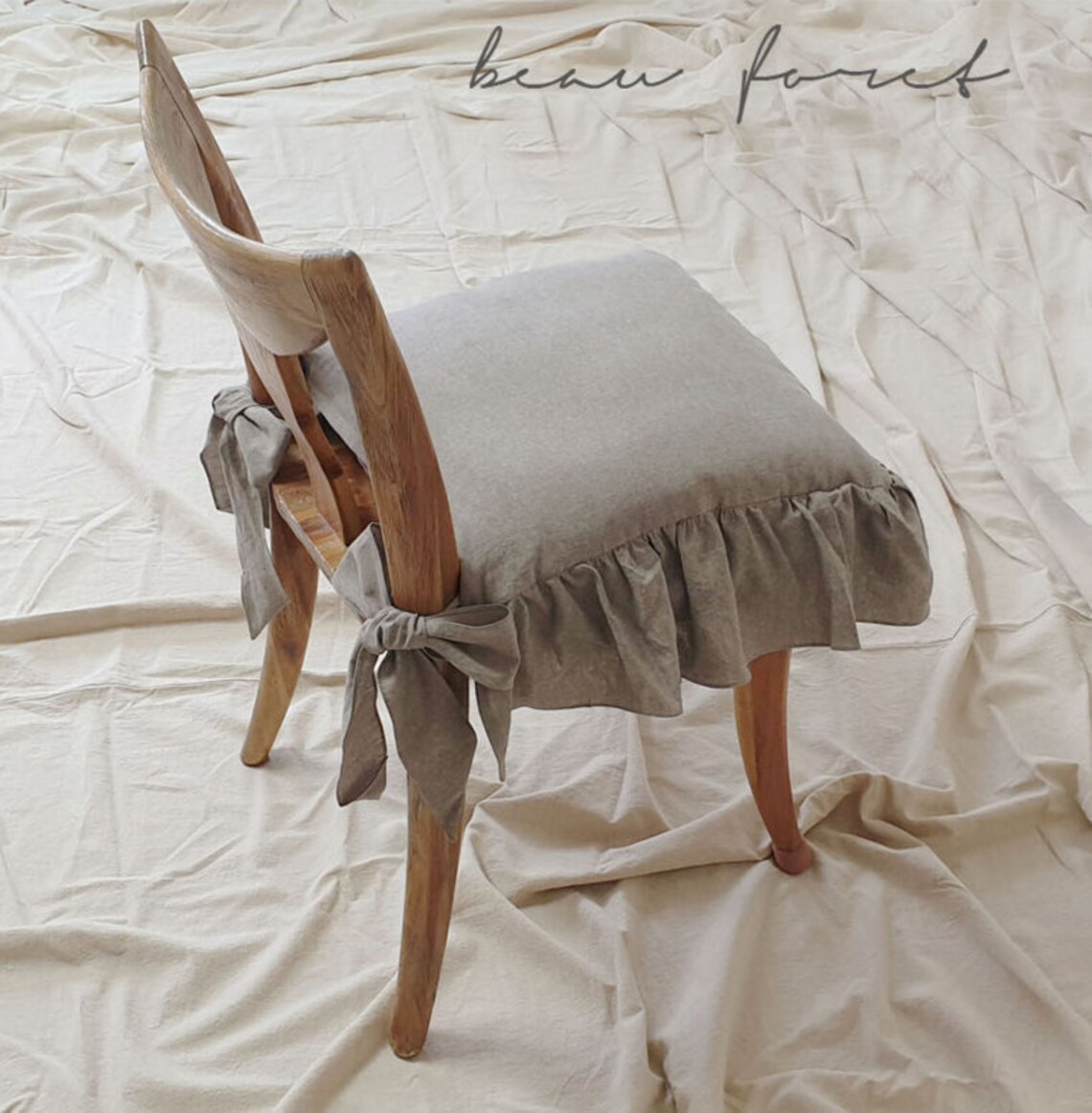 Cozymomdeco / 100 LINEN Light Brown / Chair covers dining Etsy