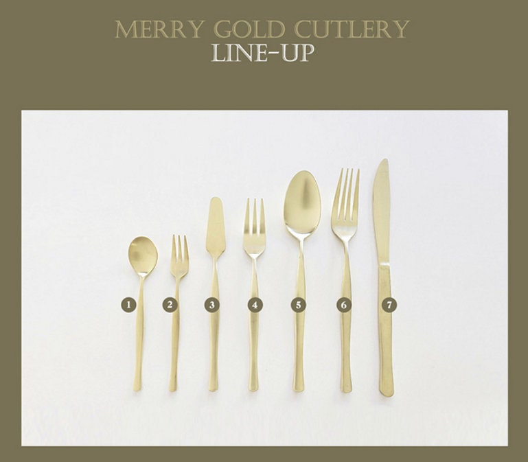 Korean Traditional Utensil Flatware Modern Gold Cutlery Set Etsy