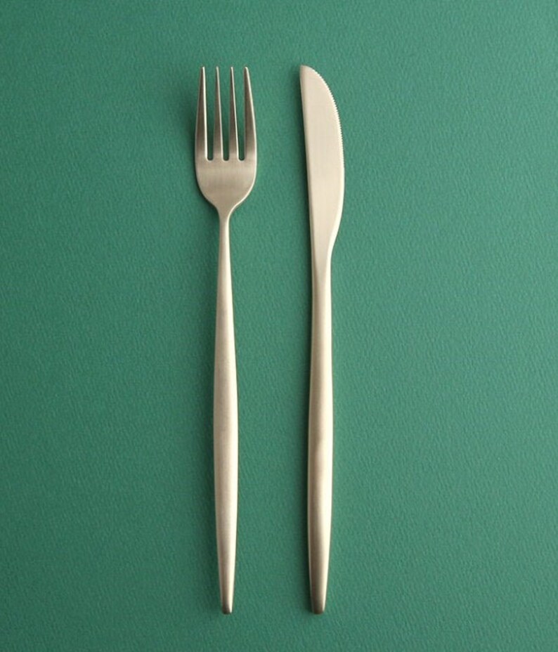 Korean Utensil Flatware Gold color stainless steel Set of 2 Etsy