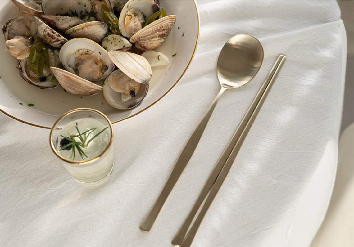 Housewarming Gift Korean Traditional Utensil Flatware Gold Etsy