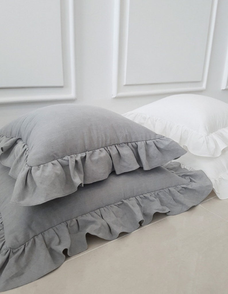 100 Cotton White Cushion Cover / Solid Cover / Frill Pillow Etsy