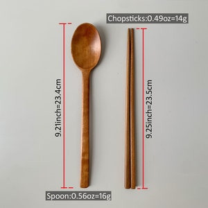 cozymomdeco Korean Made Natural Lacquer Coated Wooden Chopsticks & Spoon Utensil Flatware Ottchil Chinese Lacquer 1SET image 8