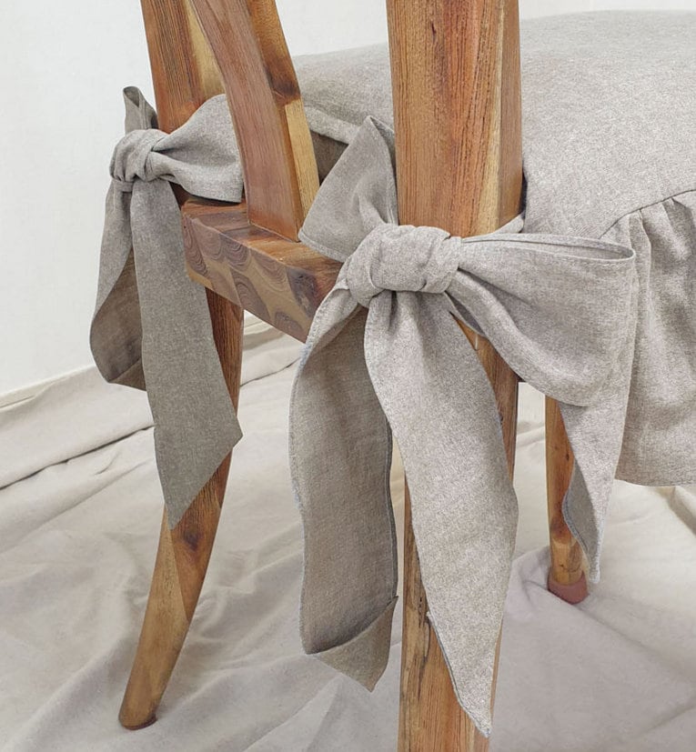 Cozymomdeco / 100 LINEN Light Brown / Chair covers dining Etsy