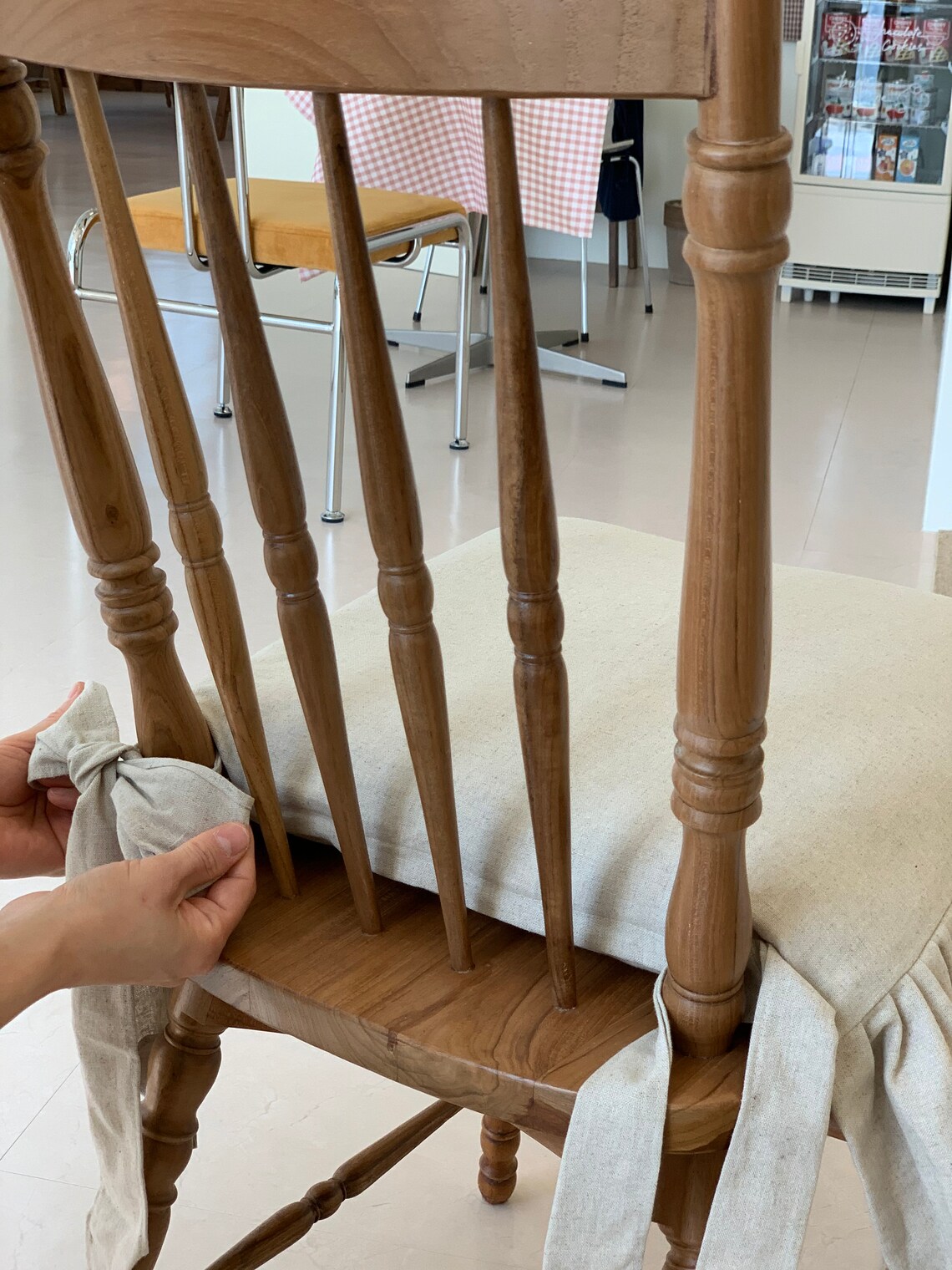 Cozymomdeco 100 LINEN Beige Chair Covers Dining Room Ties Etsy