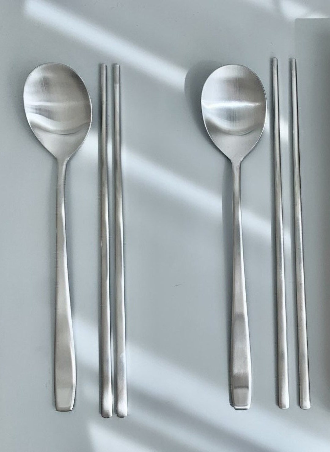 Cozymomdeco Korean Made Silver Stainless Steel Wide Flat Handle Korean