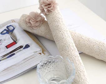 Free shipping Cozymom Kitchen Appliance Refrigerator Handle Cover - Ivory Lace Pattern - Set of 2