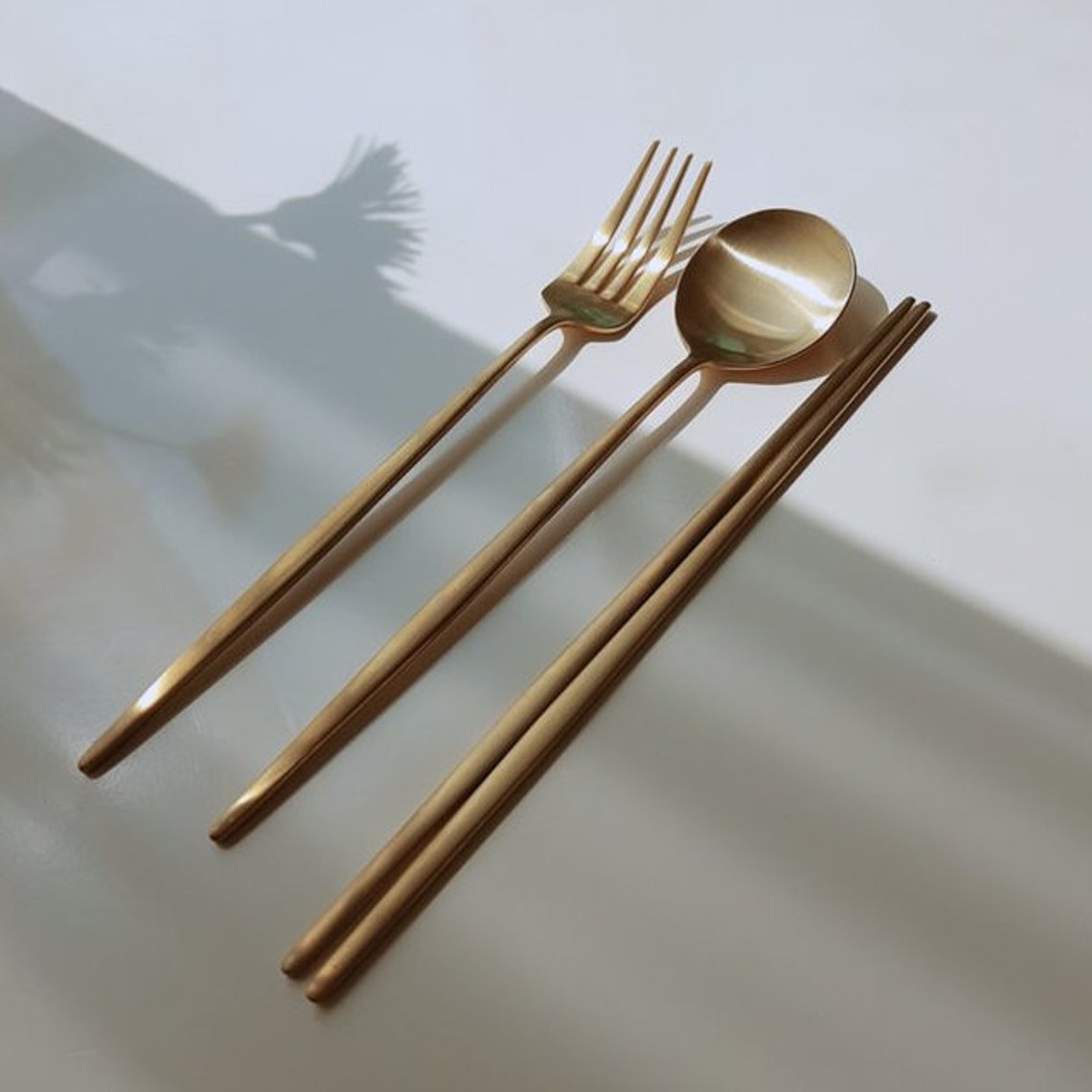 Made in Korea/ Dinner Traditional Flatware Modern /Gold color/ Etsy