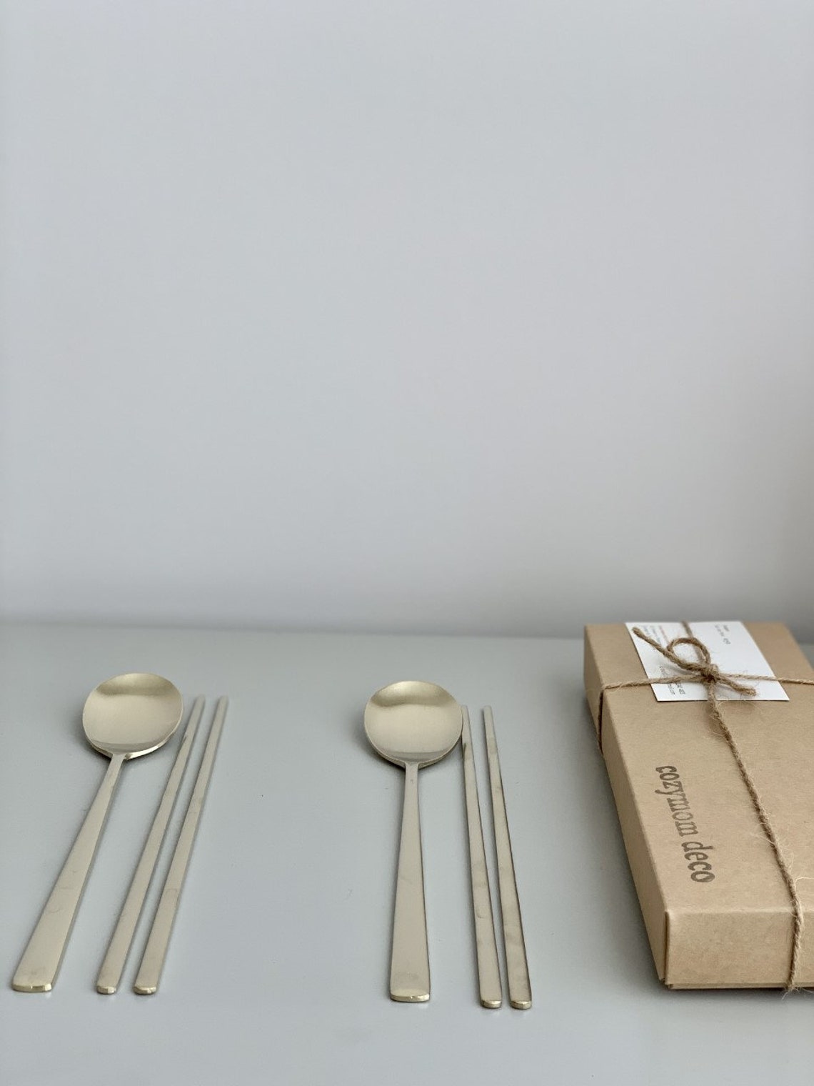 Cozymomdeco Housewarming gift Korean Utensil Flatware Gold Etsy