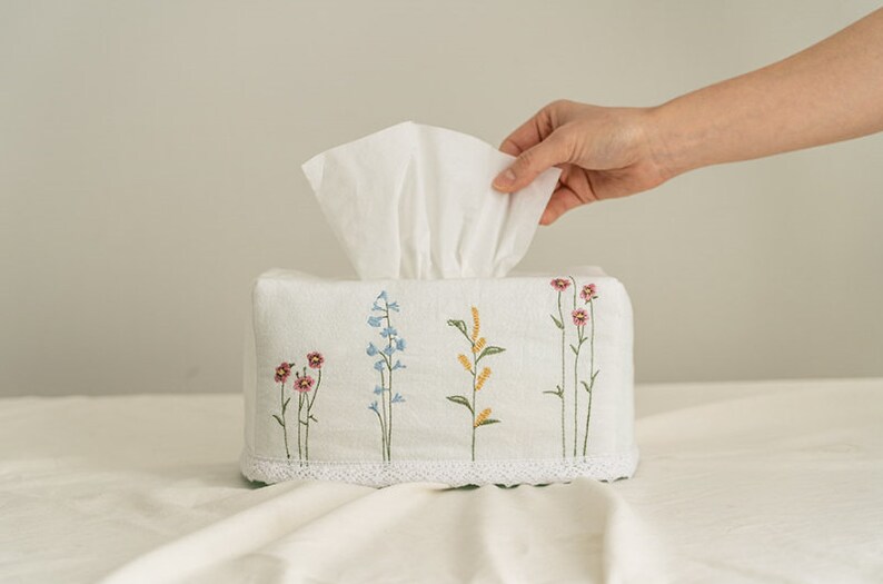 Cotton Tissue Box / Kleenex Tissue Box Cover / Tissue Refill Etsy