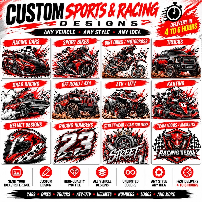 Custom Logo Racers Custom T-shirt Design Service, Personalized Logo & POD Graphics ...