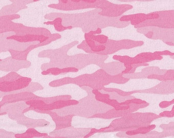 camo New Pink Camouflage 100/% Cotton Flannel Fabric by the 1//2 yard