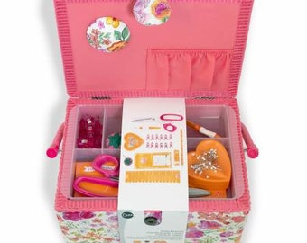 Floral Sewing Basket with Sewing Notions from Dritz Z10459