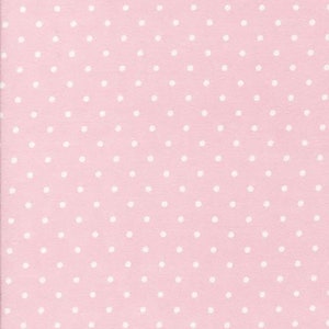 Flannel Cozy Cotton White on Solid Rose Polka Dot Fabric by the yard – 100% Cotton by Robert Kaufman