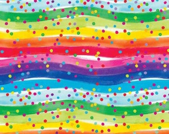 Flannel 'Rainbow Confetti' Print by the yard and half-yard – 100% Cotton by A E Nathan  N0685AE-11