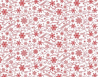 Flannel 'Snowflakes White' by the yard – 100% Cotton by Riley Blake F13907-WHITE