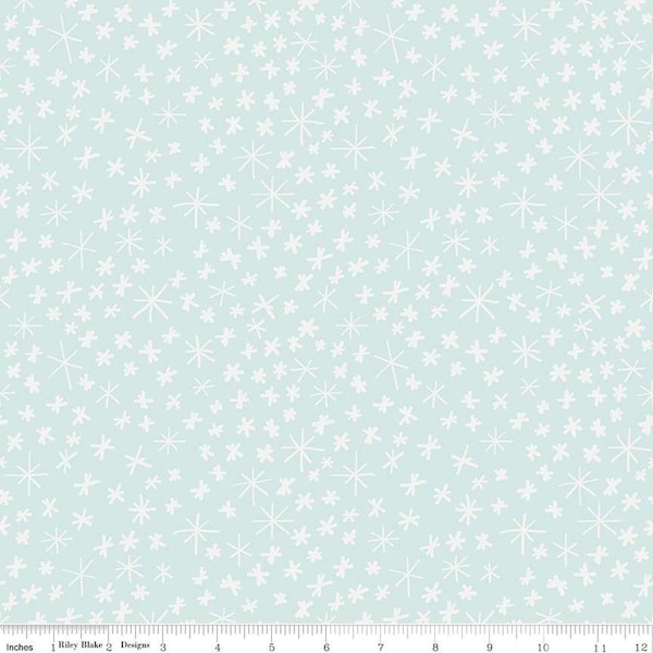 Flannel 'Nice Ice Baby Snowflakes Mint' by the yard – 100% Cotton by Riley Blake F12574-MINT
