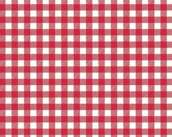 Flannel 'Buffalo Check Red' by the yard – 100% Cotton by Riley Blake F13908-RED