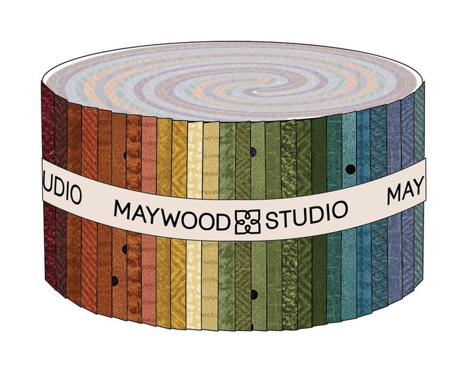 Bonnie Sullivan Woolies Flanel Kleuren Strips 40 2,5 inch Strips Jelly Roll Maywood Studio