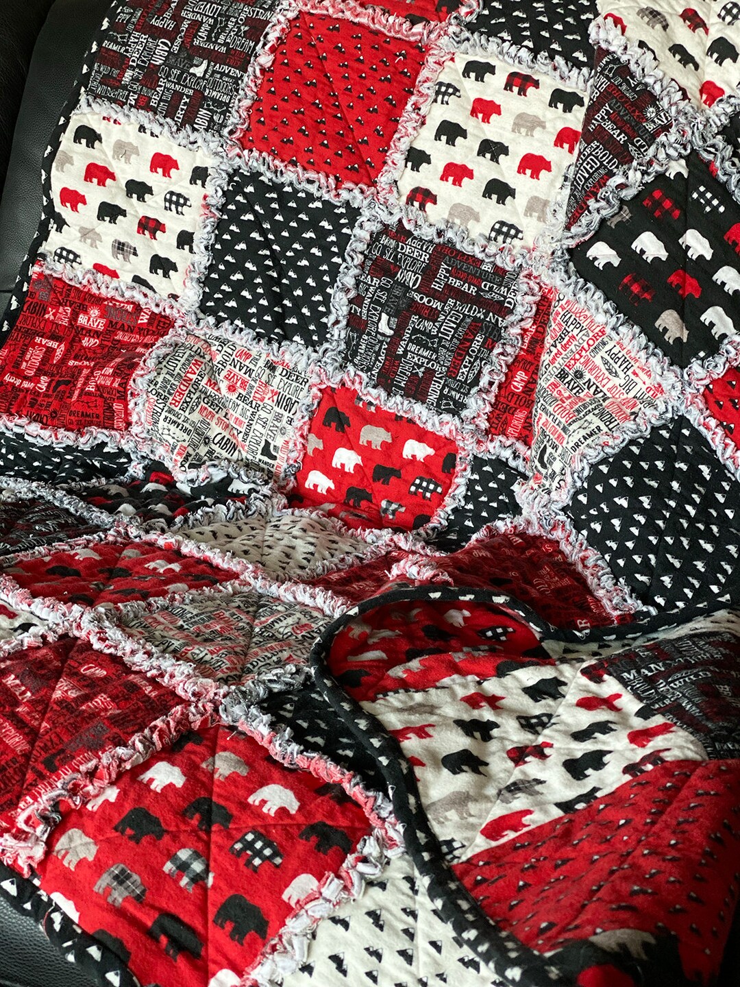 Flannel 'wild at Heart' Rag Quilt Kit by Riley Blake 50 X 64 Inches