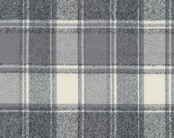 Mammoth Flannel 60-inch W I D E  'IRON' Plaid Fabric by the yard – 100% Cotton by Robert Kaufman